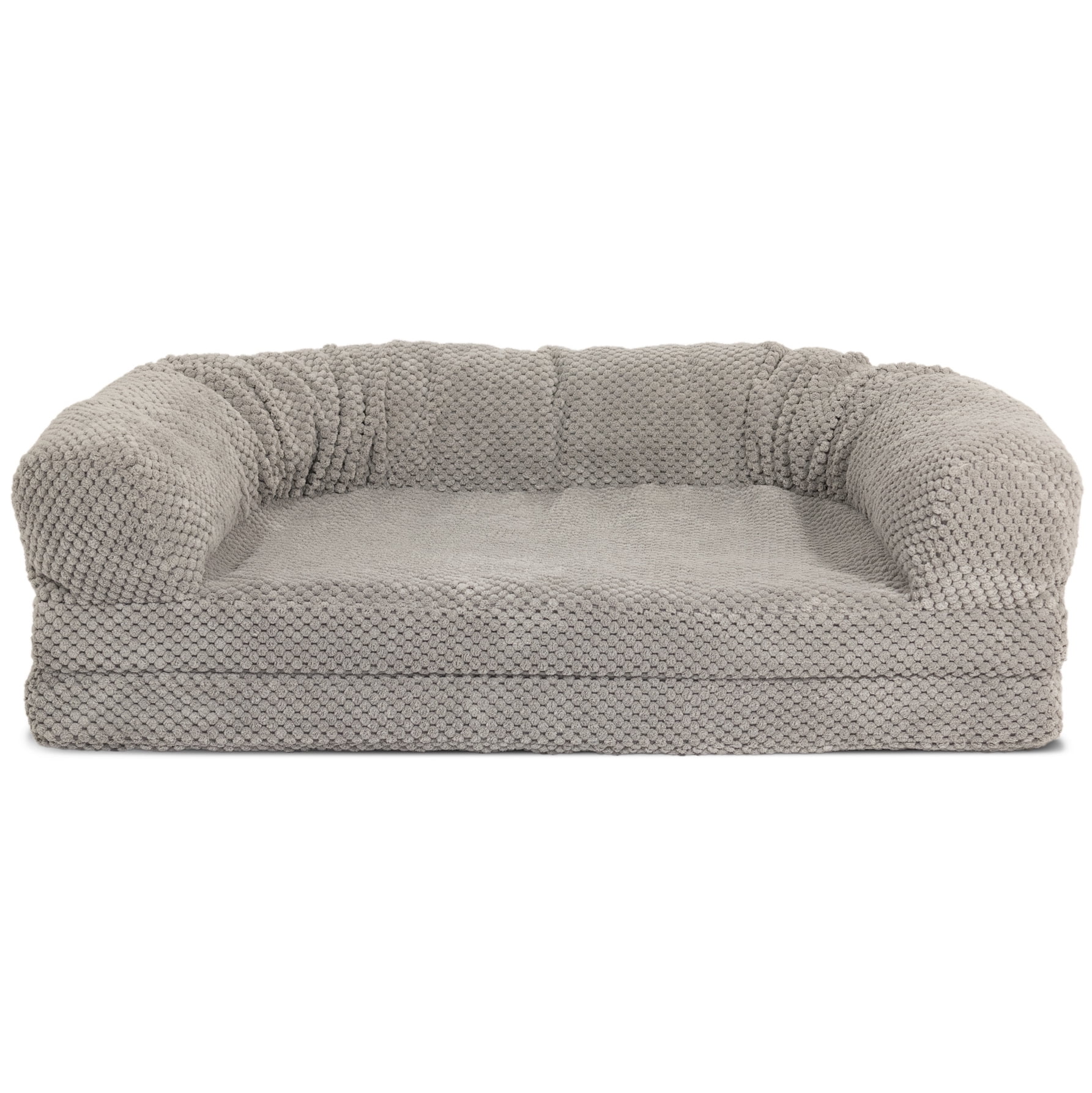 Precious Tails Chenille Round Sofa Fold Out Orthopedic Pet Dog Bed