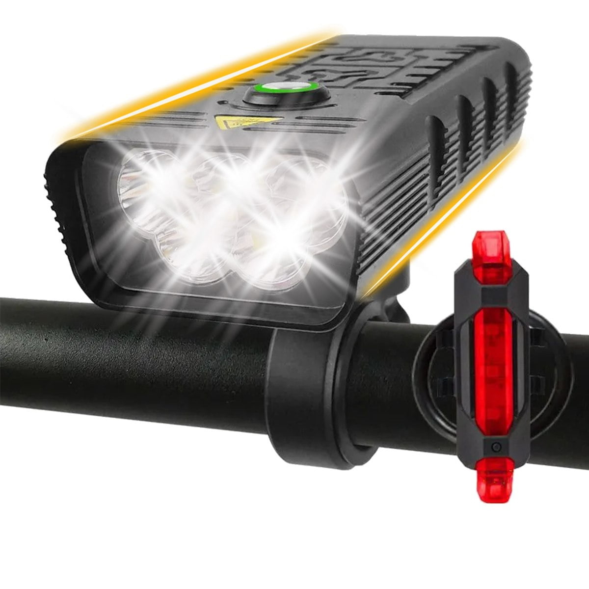 Clacson Bici 130db Faro Bici Ricaricabile 4 In 1 - Luce 550 Lumen, , Clacson 130DB, Supporto Telefono Impermeabile Power Bank 4000mAh