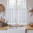 thumbnail image 2 of Blue Spring Floral Kitchen Curtains, Elegant Watercolor Summer Botanical Light Filtering Window Curtain Panels, 2Pcs Rod Pocket Window Treatments Set for RV Dining Room Study Room 42x45 Inches, 2 of 9