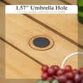 thumbnail image 4 of Sophia & William 55" Rectangular Metal Outdoor Patio Wood-like Bar Height Table for 4 with Umbrella Hole, 4 of 6