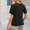 thumbnail image 6 of Tops for Women Trendy Girl Workout Too Maternity Shirts Women Dressy Juniors Summer Tops Blouses Full Sleeve Loose Fit Tee Lace Shirt Blouse Long Sleeve Vest Running Shirt plus Summer for Black M, 6 of 7