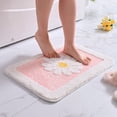 thumbnail image 1 of Alfombras de baño Dorruger con flores blancas, mullidas, 1 of 6