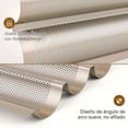 thumbnail image 4 of Molde perforado antiadherente para baguettes - Molde para pan francés con 3 cavidades, ideal para horno tostador, molde para hornear y panaderos - Superficie antiadherente duradera, 4 of 4