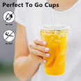 thumbnail image 4 of 100 Pack 24 oz Clear Plastic Cups with Lids and Straws, Disposable Plastic Coffee Cups with Lids for Iced Coffee, Cold Beverages, Smoothies and To-Go Drinks, 4 of 7
