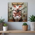 thumbnail image 6 of Bathroom Pig Wooden Wall Clock Silent Non Ticking, Toilet Animals Vintage Square Wall Clocks Battery Operated, Decor Clock for Home Office, Living Room, Kitchen, 12 Inch, 6 of 9