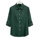 thumbnail image 5 of Camisas de Manga Larga para las Mujeres Botón de Solapa de Ajuste Suelto Delantero Blusa de Túnica de Imitación de Lino, Camisas de Manga Larga para las Mujeres Bajo Scrubs, 5 of 7
