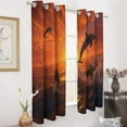 thumbnail image 2 of Blackout Curtains for Bedroom Sunset Jumping Dolphin Full Room Darkening Grommet Curtains for Living Room,Thermal Insulated Ombre Drapes, 2 of 7