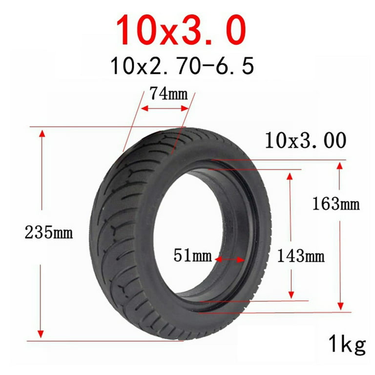 RidTianTek 10x2.5 Solid Tires 10 Inch for Kugoo M4/M4 Pro for Zero 10X  Electric Scooter Accessories, Off-Road Replacement Rubber Tires for  10x2.125