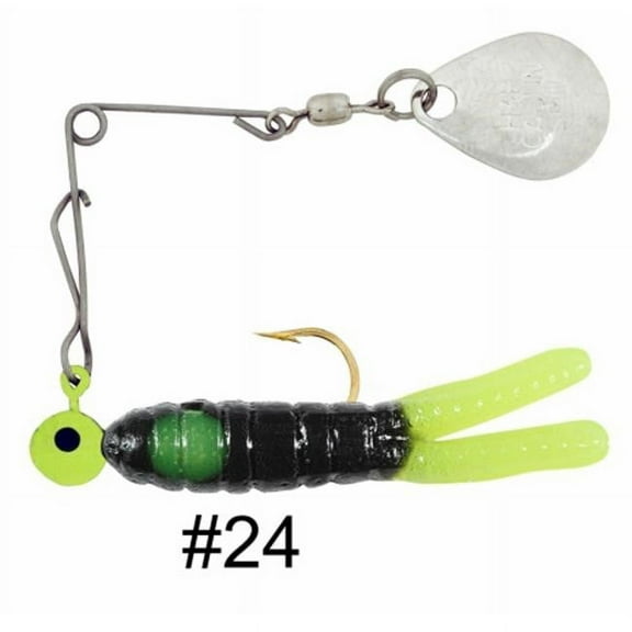 H&H Tackle HCKS-24 King Spin-Nickel, Black Chartreuse Tail, 0.5