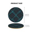 thumbnail image 3 of Multi-Shape Mdf Cork Coaster 4 Pieces Of Anti-Slip, Anti-Wear And Anti-Fouling 3.9in Easy To Clean And Stable Structure Argyle Plaid Darkturquoise_2 Round Shape, 3 of 7