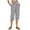 Grey, variant on Stretchy Pants for Women Women Fashion Solid Color Flax Elastic Long Pants Beach Leisure Trousers, Size XXL