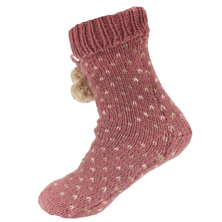 

BambooMN Thick Soft Warm Fuzzy Cabin Thermal Fleece-lined Non-skid Crew Socks 1 Pair Color 03 Extra Large
