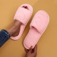 thumbnail image 4 of XUNKUSGA Womens Fuzzy Plush Slippers Fashion Heart Open Toe Slip On House Slippers Soft Cozy Warm Slippers for Women Classic Solid Non Slip Comfy Bedroom FootwearPink 9-9.5, 4 of 7