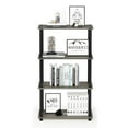 thumbnail image 2 of Furinno Turn-S-Tube 23.6â€ W x 11.4 D x 43.25 H 4-Shelf Decorative Shelves, Gray and Black, 2 of 4