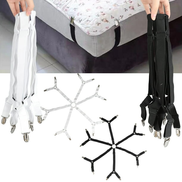 Toweter Bed Sheet Fasteners, 3 Way 6 Sides Adjustable Bed Sheet Straps