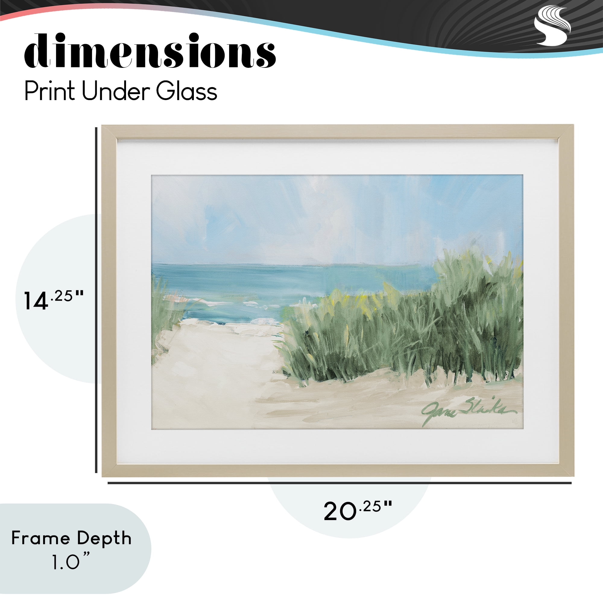 Stupell Industries Soothing Beach Day Birch Framed Print Under Glass, design by Jane Slivka