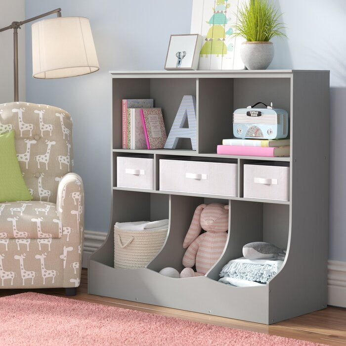 White Kids Toy Storage Cabinet Bookcase Shelf Organizer, Toy Storage, Wooden toy Chest, Playroom