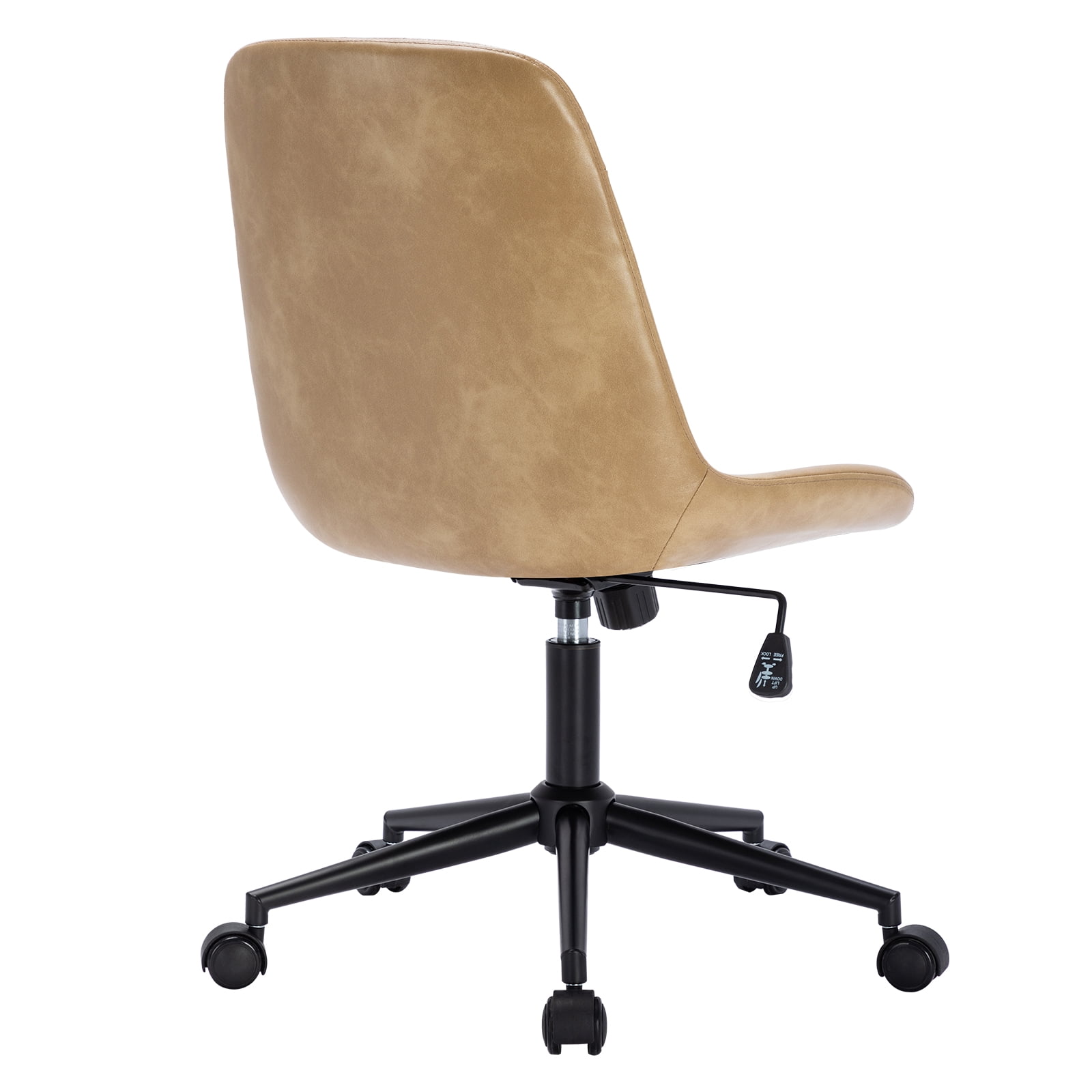 Duhome Office Desk Chair Faux Leather Swivel Desk Chair with Wheels Adjustable Computer Chair, Camel