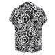 thumbnail image 2 of Camisas De Vestir Para Hombre Azul Camisa de solapa de manga corta con estampado suelto de moda de verano para hombre (Green, 3XL), 2 of 7