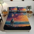 thumbnail image 5 of 3-Piece Astronauts Cosmic View Print Bed Sheet Set - Ultra Soft Fitted Sheet & Pillowcases, Floral Bedding Collection for Girls, Teens and Adults, 5 of 10