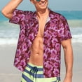 thumbnail image 5 of Lsque Orchids Flowers pattern Hawaiian Shirt for Men, Unisex Summer Beach Casual Short Sleeve Button Down Shirts-3X-Large, 5 of 9