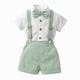 thumbnail image 2 of HCNTES Toddler Boy Outfit Lightweight Loose Suspender Bow Tie Set for Kid Special Occasion, 2 of 7