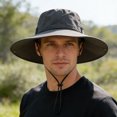 thumbnail image 3 of Sombrero tipo pescador con ala extragrande y ajuste regulable, resistente al viento, con hebilla, plegable, ideal para viajes y actividades al aire libre, con protección UV., 3 of 8