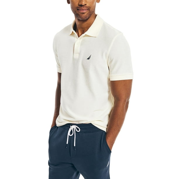 Polo Nautica Solid Deck para hombre de manga corta color crema XL
