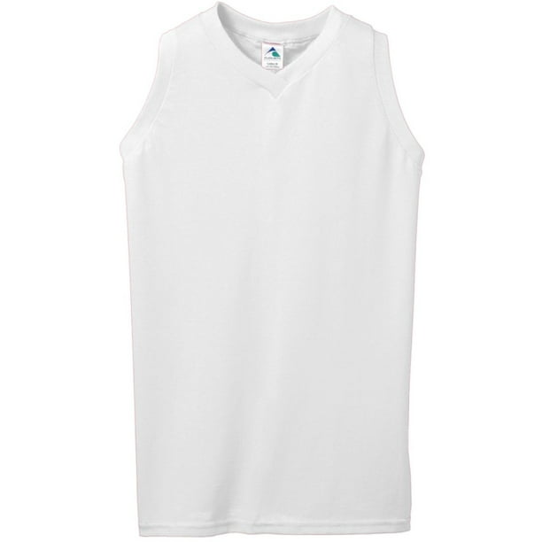white sleeveless jersey