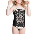 thumbnail image 3 of FOR U DESIGNS Hibiscus Turtle Flowers Halter Swimsuit for Girls 3-4 Years Old Lightweight Off Shoulder Bathing Suit Novelty One Piece Swimwear, 3 of 6
