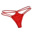 thumbnail image 2 of HOMBOM Sheer Hollow-Out Thong for Women Low Rise Triangle Cut with Thin Straps Soft Stretch Panties, 2 of 5