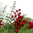 thumbnail image 4 of Northlight Holly Berries and Snowy Pinecones Artificial Christmas Wreath - 24" - Unlit, 4 of 5