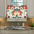 thumbnail image 2 of Yayeee Kitchen Curtains Tier Pair Light Filtering 27"x36" Rod Pocket Short Cafe Window Panel, Strawberry Pattern, 2 of 7