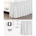 thumbnail image 3 of Gray Spring Floral Wrap Around Bed Skirts for King Bed 18" Drop, Bed Skirt with Adjustable Elastic Belt Dust Ruffle Bed Valance for Bedroom Hotel Luxury Summer Botanical Watercolor Bed Frame Cover, 3 of 7