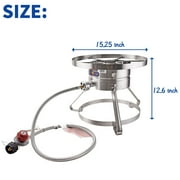 ARC USA SS3830S Outdoor Propane Stove, Stainless Steel Detachable Single Propane Burner Perfect for Turkey Fry Crawfish Boil Home Brewing, 37,000 BTU