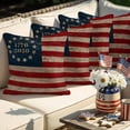 thumbnail image 6 of 2 Pack Outdoor Waterproof Throw Pillows,250th Anniversary Patriotic Flag Decorative Square Pillow Case Patio Pillows for Chair Couch Sofa 16x16in, 6 of 9