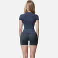 thumbnail image 5 of Active Women's Short Sleeve Seamless Fitted Tee with Crew Neck and Stretch Fabric - Large, Navy, 5 of 7