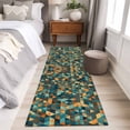 thumbnail image 5 of Abstract Art 2'x6' Runner Rug, Geometric Modern Art Orange Teal Washable Non-Slip Area Rugs for Hallway Kitchen Floor Bedroom Entryway, Laundry Carpet Decoration Indoor Mat, 5 of 9