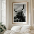 thumbnail image 5 of Majestic Scottish Highland Cow - Scotland United Kingdom Photography Highland Cow Black and White Animal Wildlife Rustic Nature Pastoral Oak Framed Wall Art Print 11 x 14 inches, 5 of 12