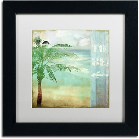 Trademark Fine Art "By the Sea III" Canvas Art by Color Bakery White Matte, Black Frame