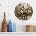 thumbnail image 3 of Ryvnso Christmas Santa Claus Deers in Forest Wall Clock Non Ticking Silent Kitchen Clock Battery Operated Clocks 10 inch, 3 of 7