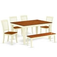 thumbnail image 2 of East West Furniture Weston 6-piece Dining Set with Slatted Chairs in Cherry, 2 of 6