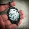 thumbnail image 3 of AOOOWER Bat Cemetery Glass Pendant Necklace Choker Clavicle Chain Statement Jewelry, 3 of 12