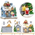 thumbnail image 5 of Adornos navideños, regalos navideños, casita navideña decorada con Papá Noel, iluminación LED, funciona con pilas ER, 5 of 5