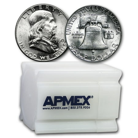 1960 Coins - 1960 Franklin Half Dollar 20-Coin Roll BU