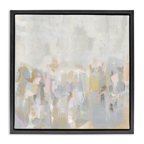 Stupell Industries Contemporary Grey Gradient Landscape Black Floating Frame Canvas Art, 25 x 25, by Rachel Springer
