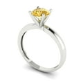thumbnail image 2 of Solitaire Engagement Ring for Women - 1ct Natural Citrine in 14K White Gold Promise Ring, 2 of 6