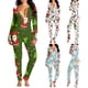 thumbnail image 4 of Mono Sexy de Navidad para mujer, pijama de manga larga con botones completos y solapa en el trasero, mono cálido con cuello en V, ropa de dormir para adultos, 4 of 4