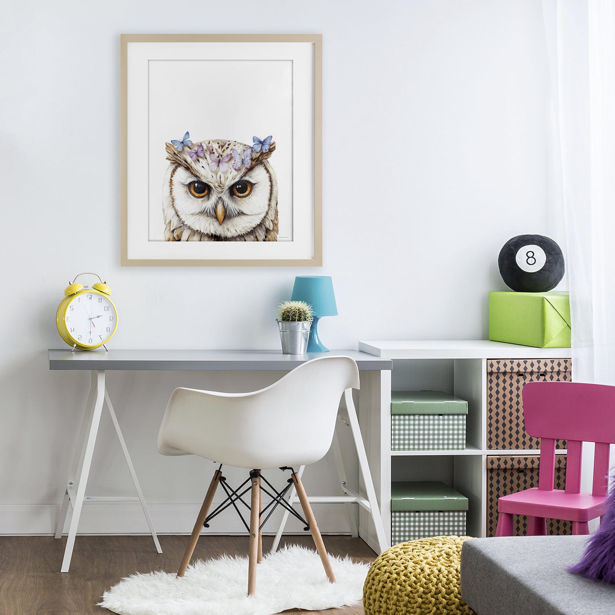 Stupell Industries Owl & Butterfly Wings Birch Framed Print Under Glass, design by Svetlana Aleynikova