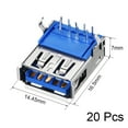 thumbnail image 2 of PCB USB Connector Type-A 3.0 Female Jack 9 Pin Bend Foot 90 Degree  20 pcs, 2 of 4